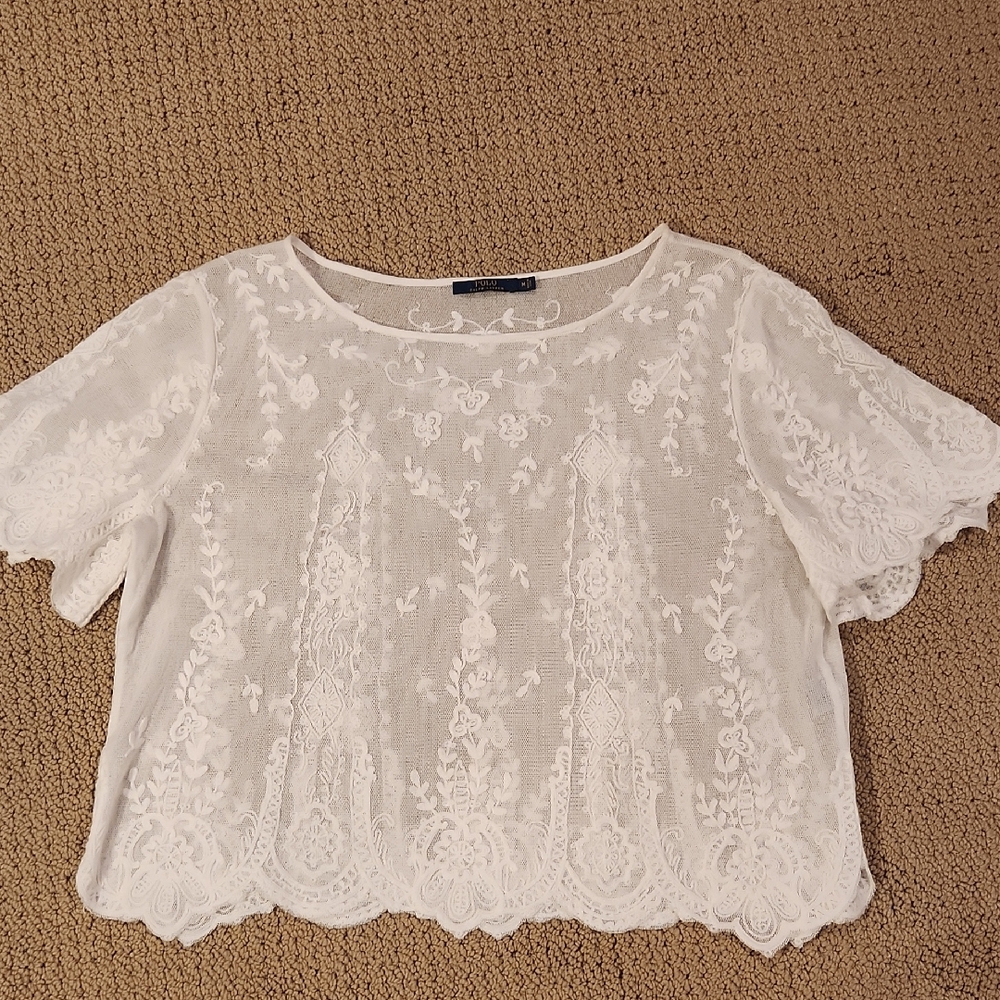 Polo by Ralph Lauren White Lace Blouse